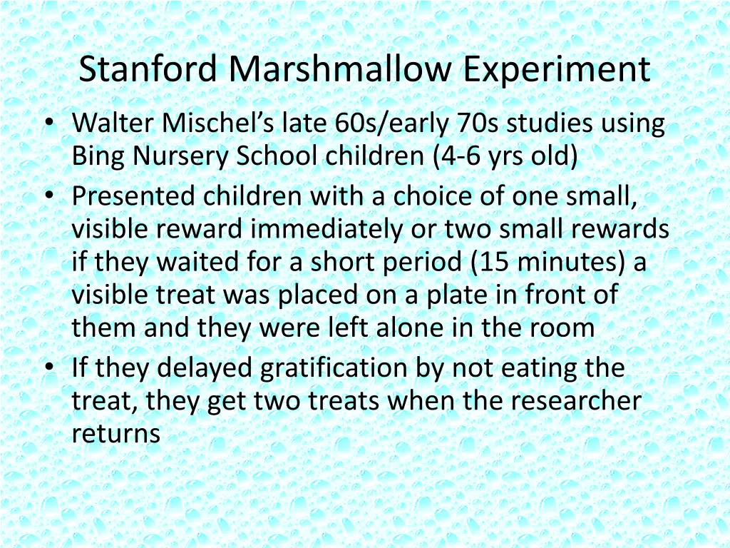 stanford marshmallow experiment walter mischel