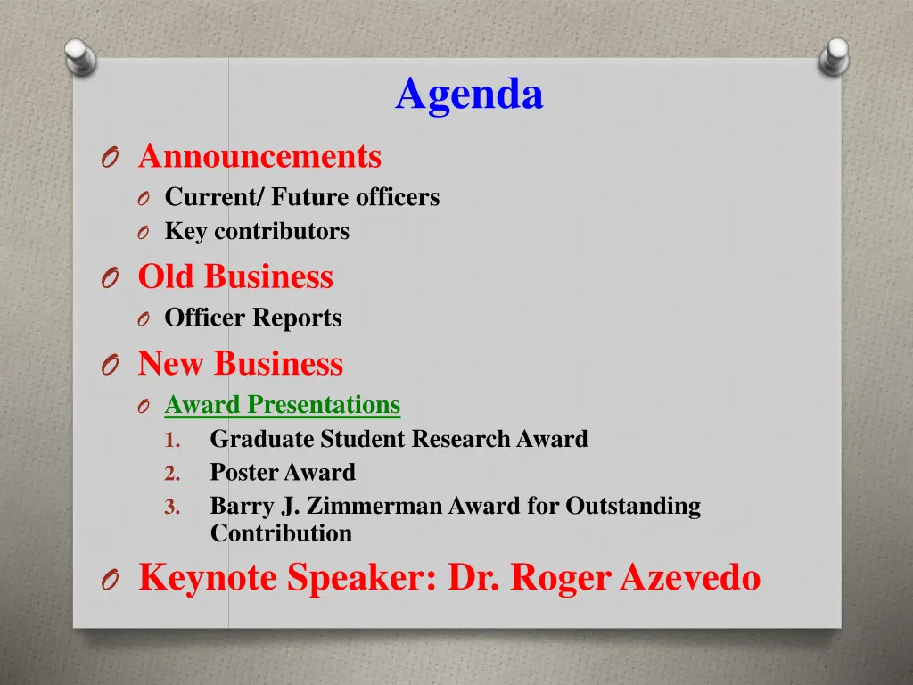 agenda