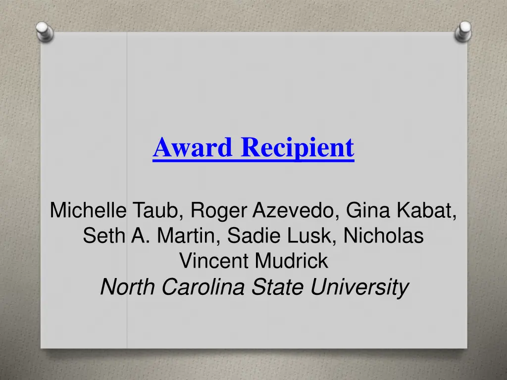 award recipient