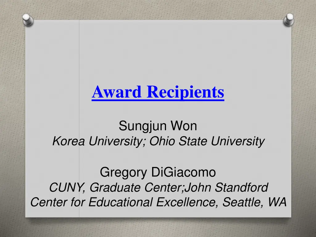 award recipients