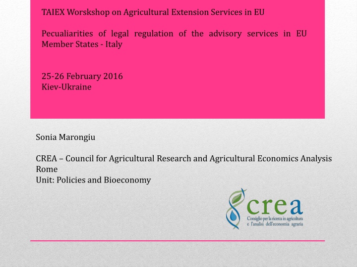 taiex worskshop on agricultural extension