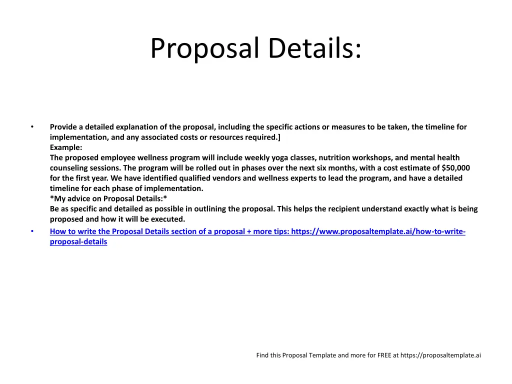 proposal details