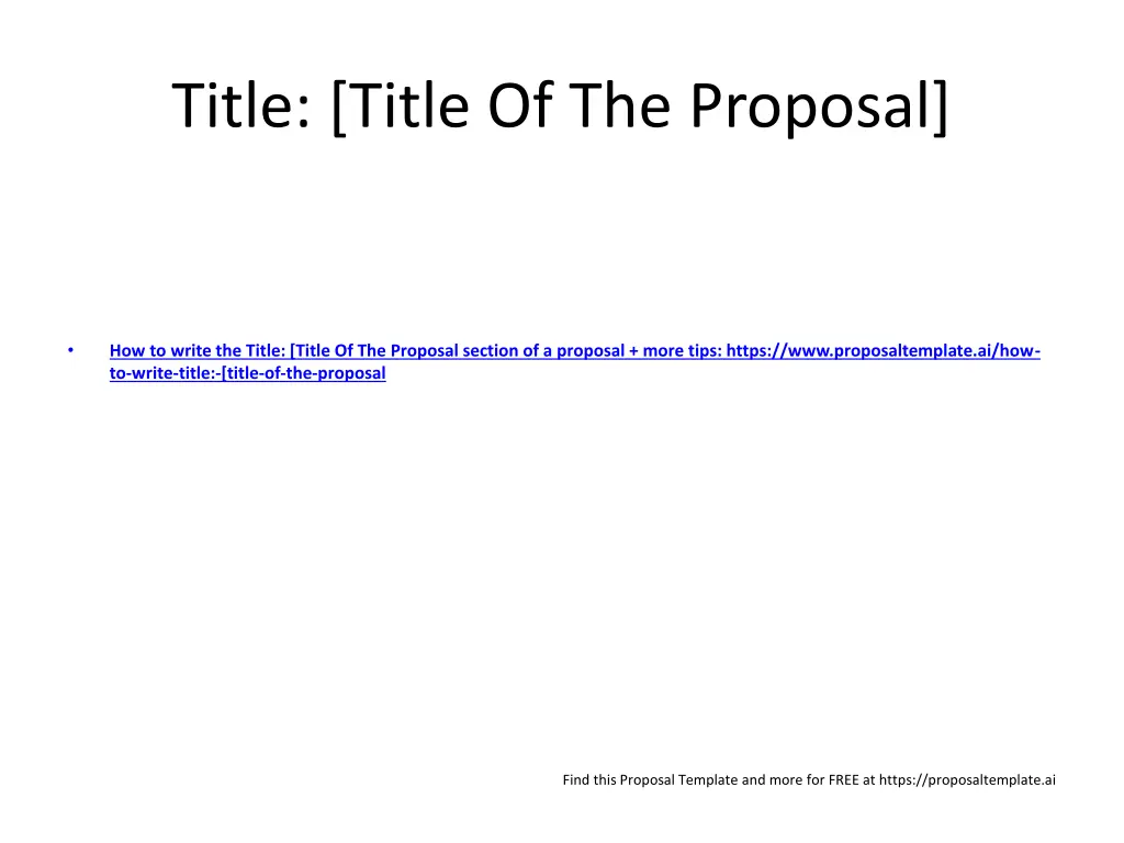 title title of the proposal