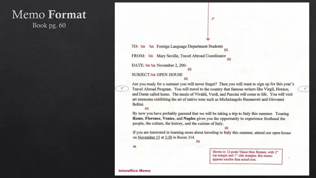 memo format book pg 60