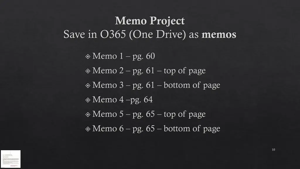 memo project