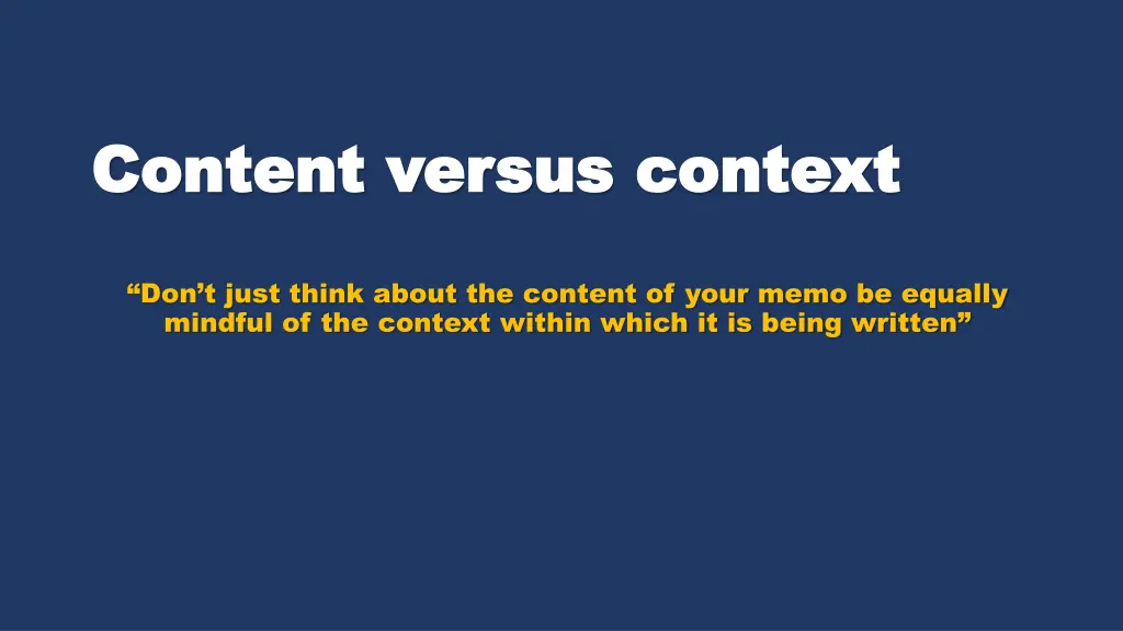 content versus context content versus context