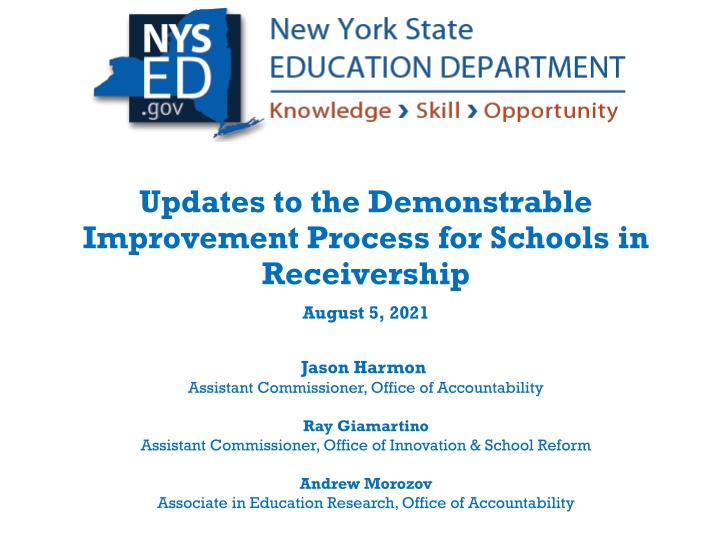 updates to the demonstrable improvement process