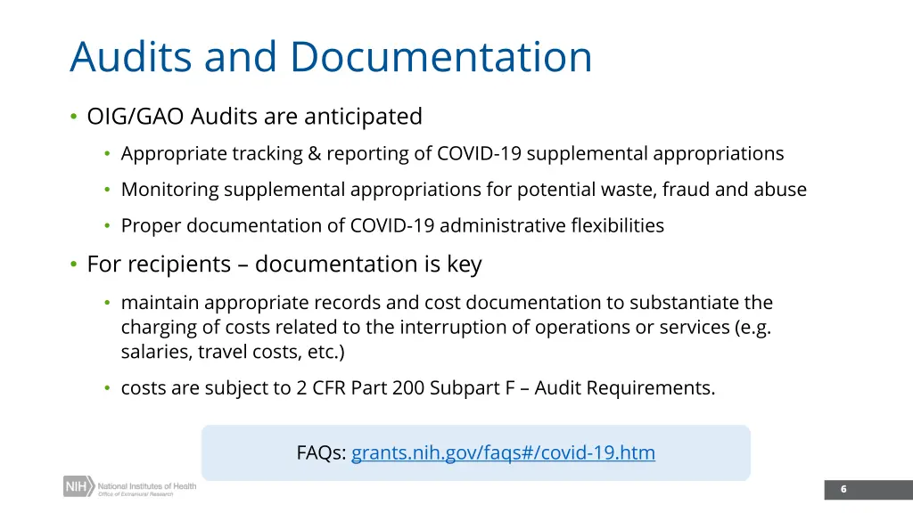 audits and documentation