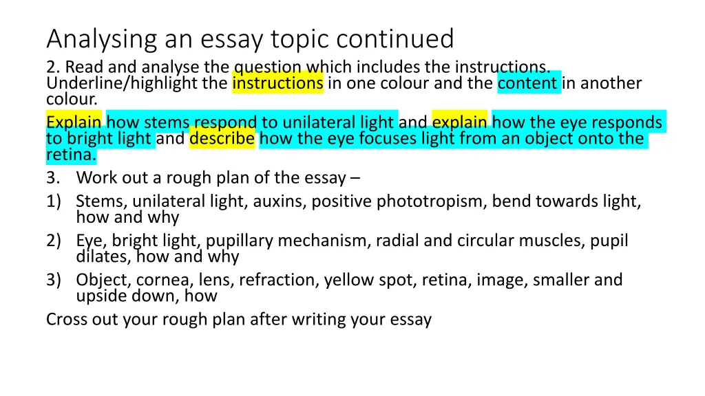 analysing an essay topic continued 2 read