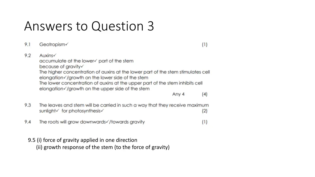 answers to question 3