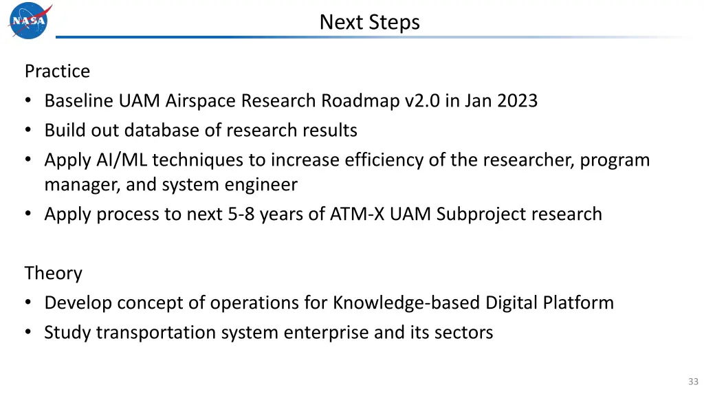 next steps