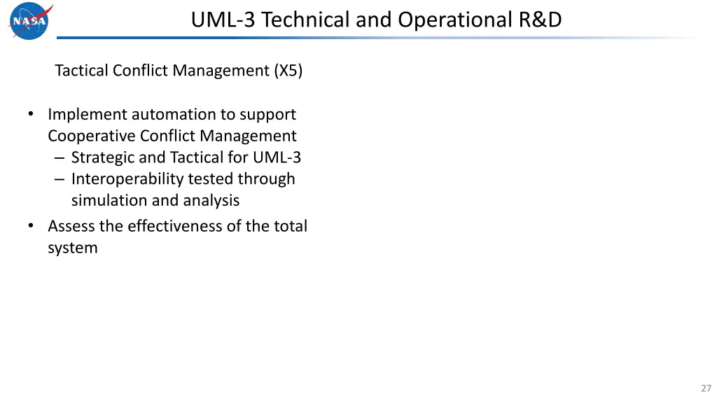uml 3 technical and operational r d
