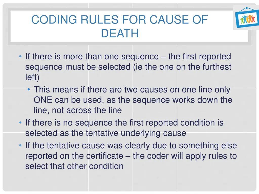 coding rules for cause of death 1
