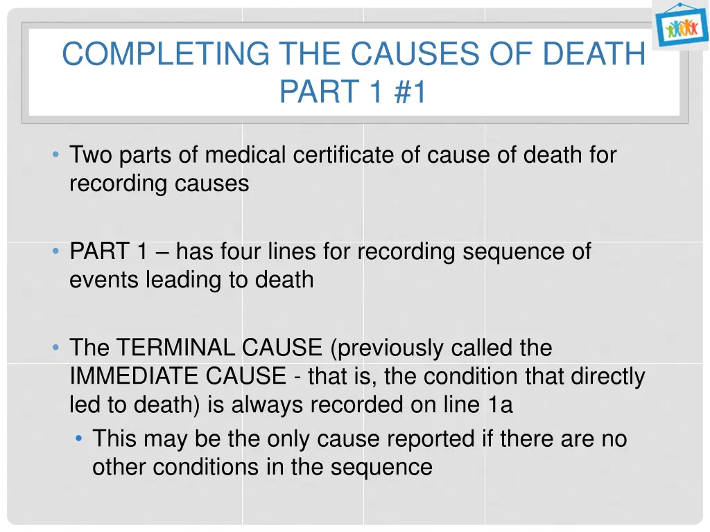 completing the causes of death part 1 1