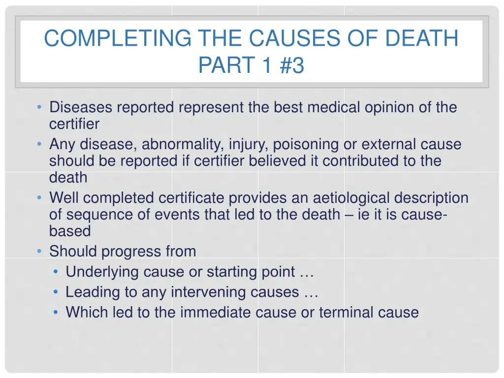completing the causes of death part 1 3