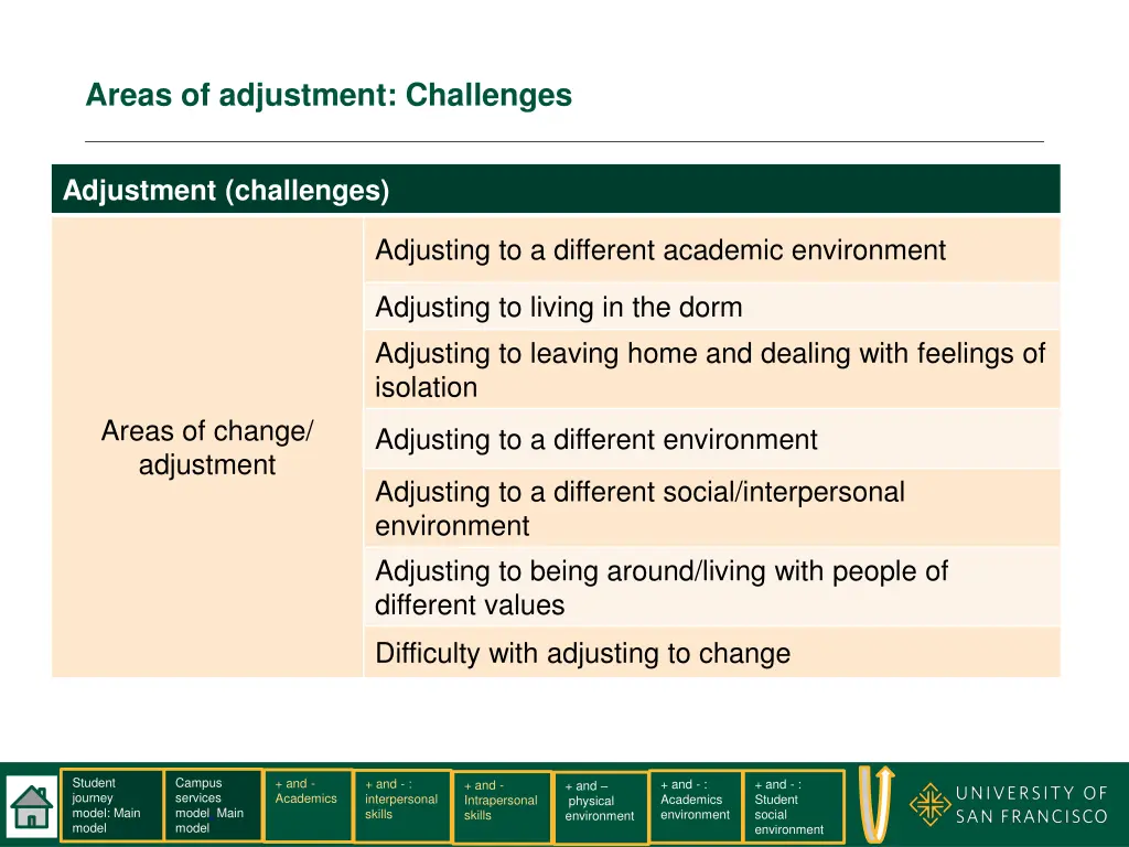 areas of adjustment challenges