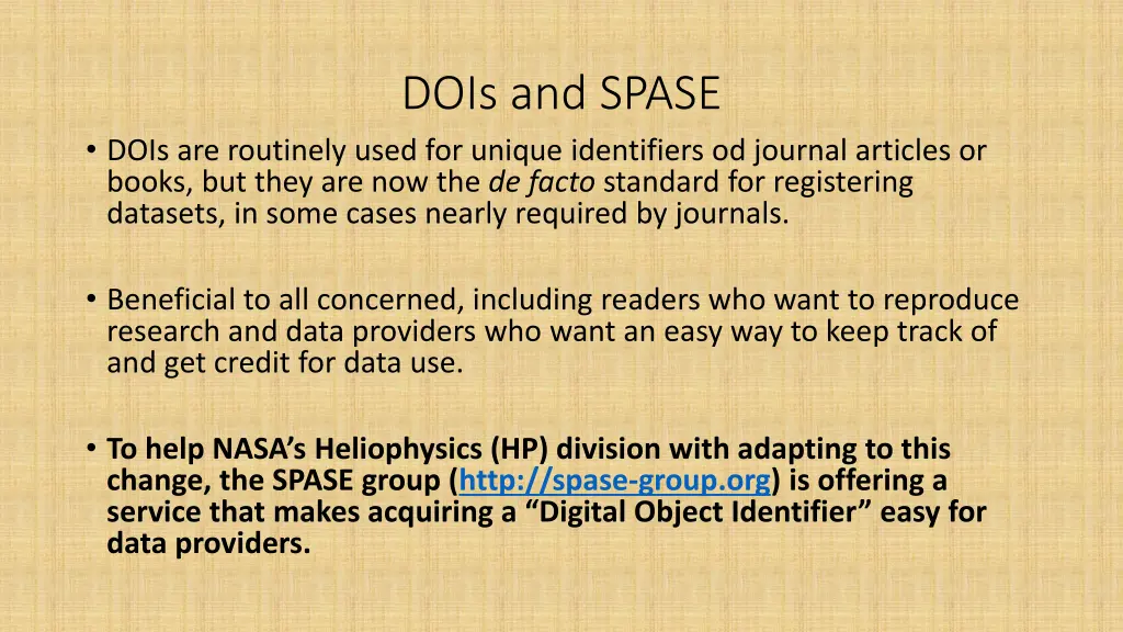 dois and spase
