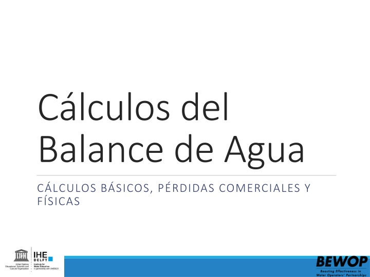 c lculos del balance de agua