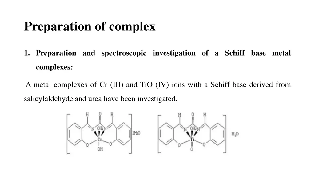 preparation of complex