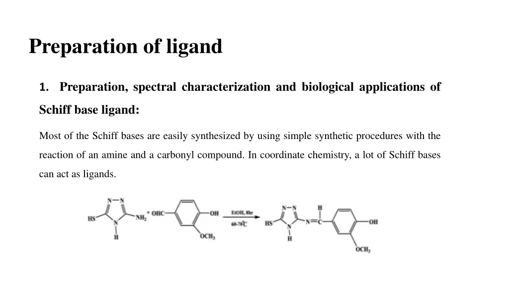 preparation of ligand