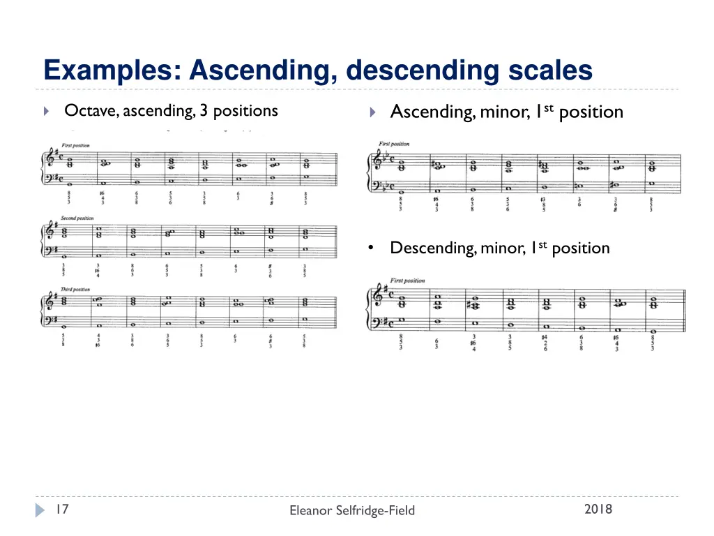 examples ascending descending scales