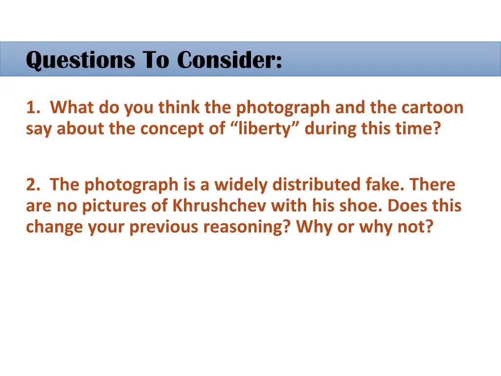 questions to consider