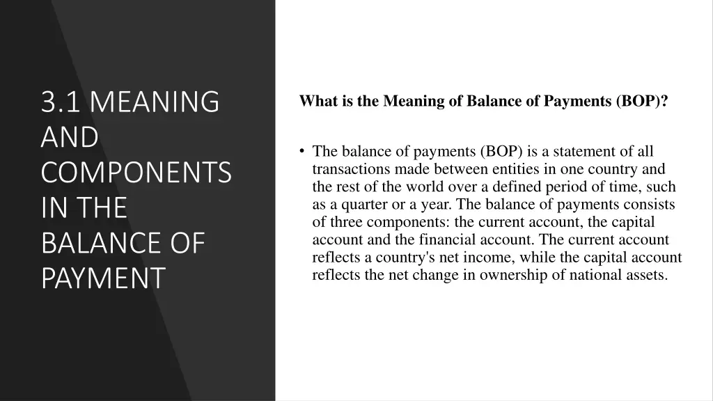 3 1 meaning and components in the balance