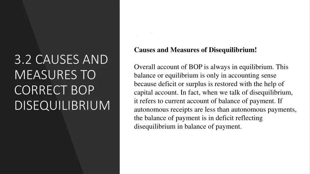 causes and measures of disequilibrium
