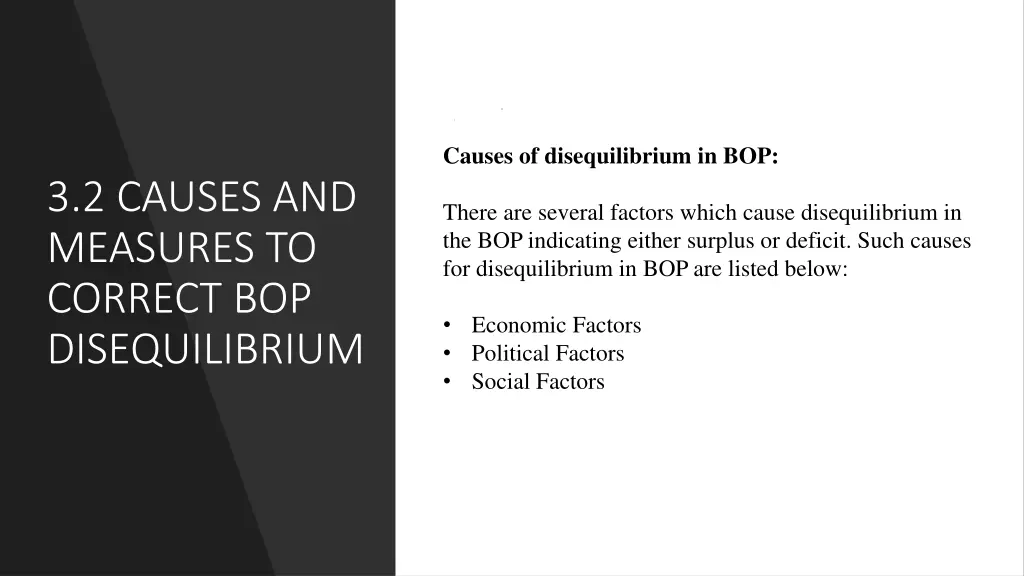 causes of disequilibrium in bop