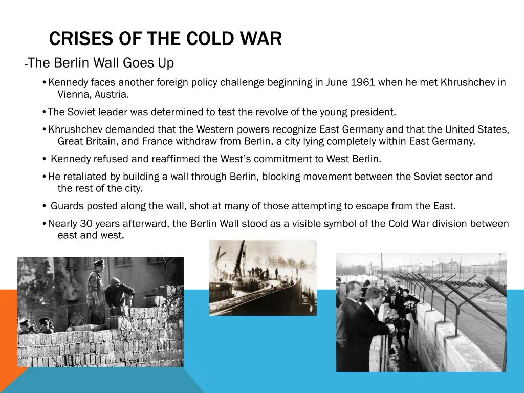 crises of the cold war the berlin wall goes