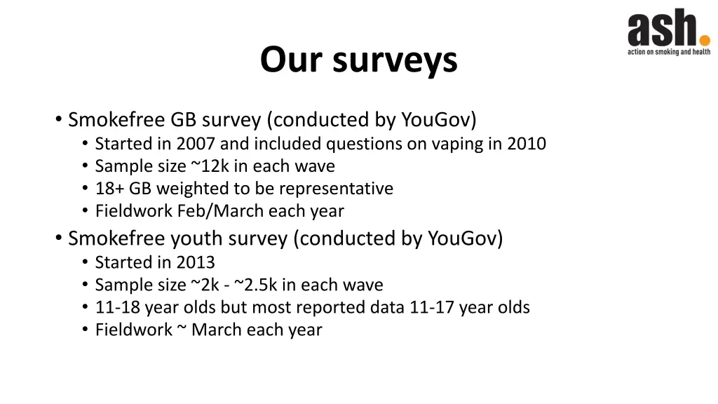 our surveys