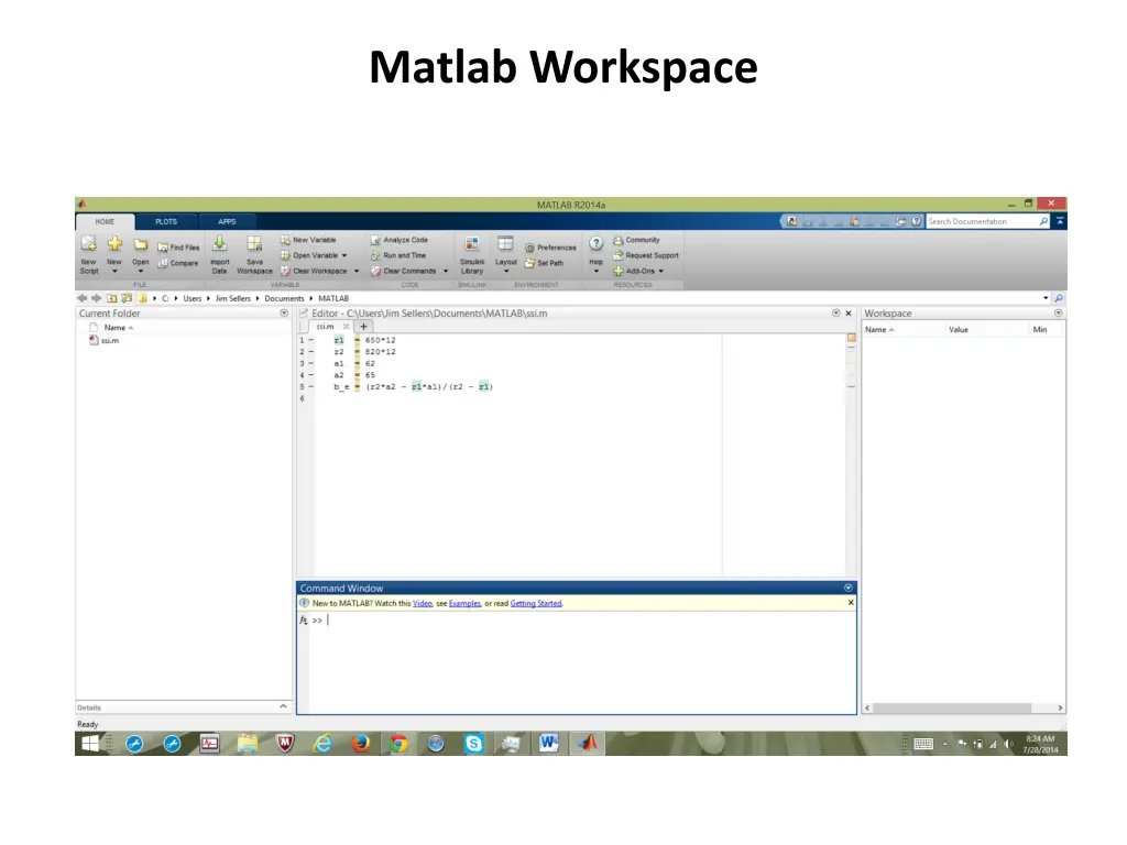 matlab workspace
