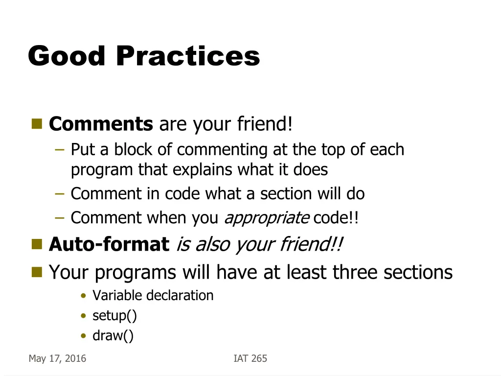 good practices