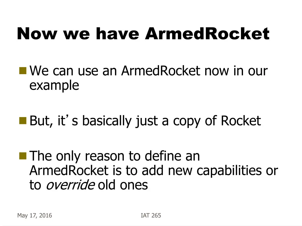 now we have armedrocket