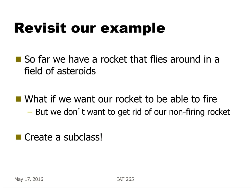 revisit our example