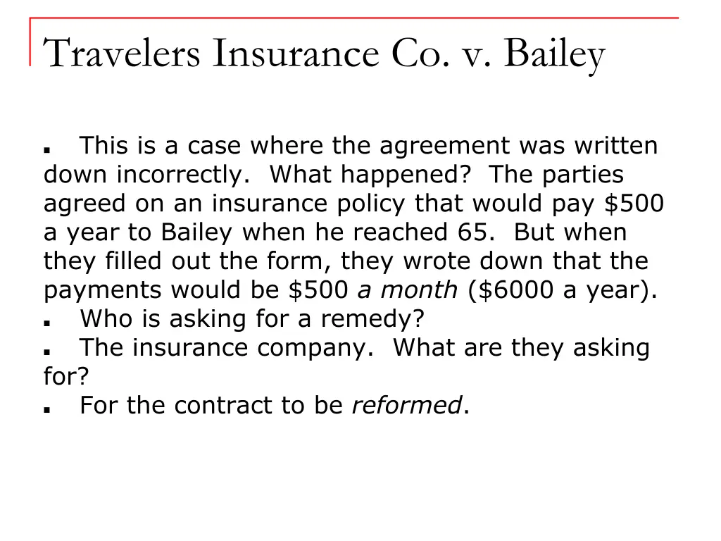 travelers insurance co v bailey