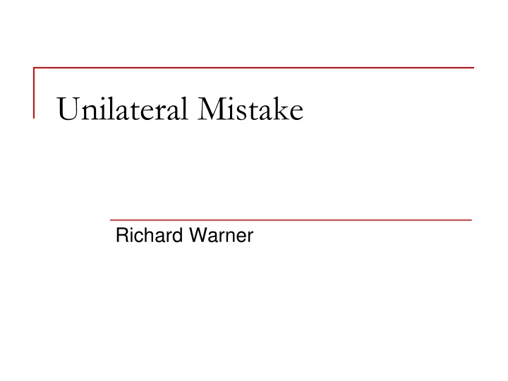 unilateral mistake