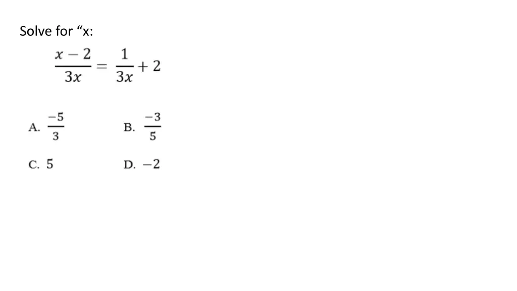 solve for x