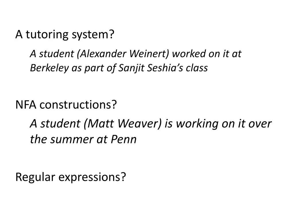 a tutoring system a student alexander weinert