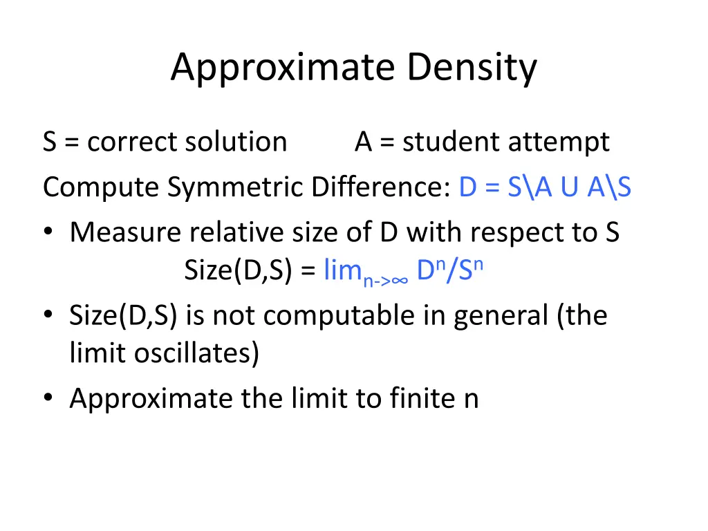 approximate density