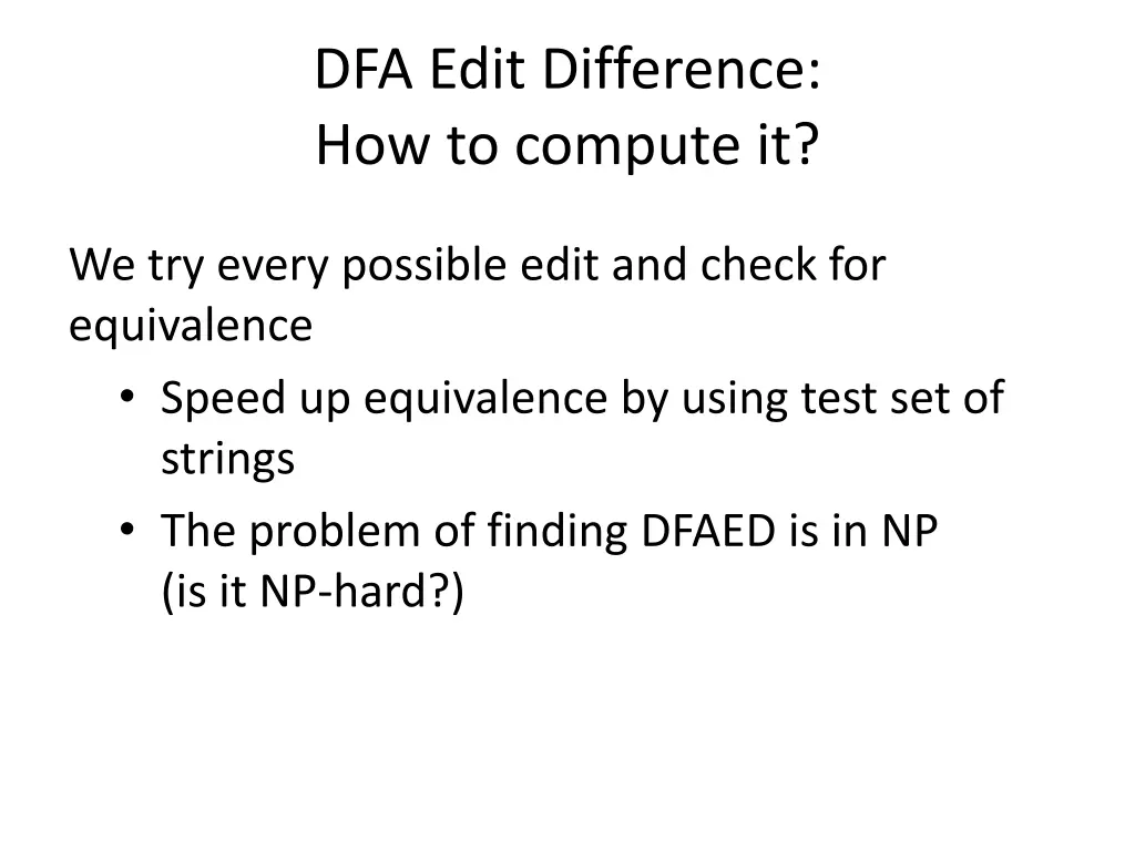dfa edit difference how to compute it