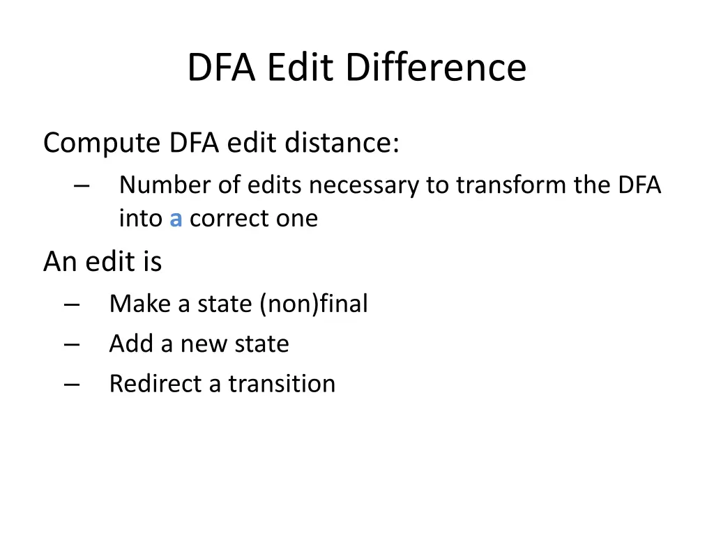 dfa edit difference