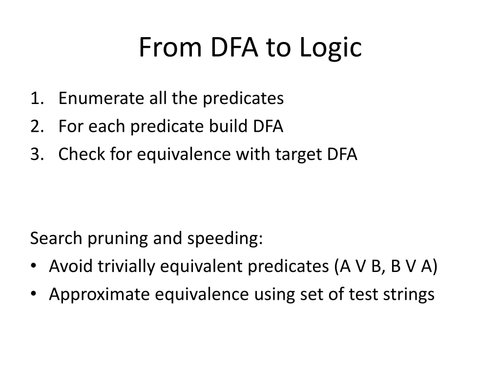 from dfa to logic
