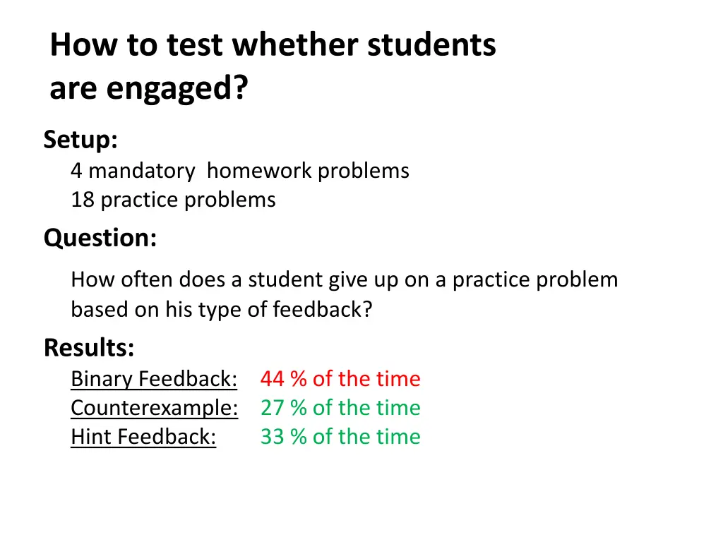 how to test whether students are engaged