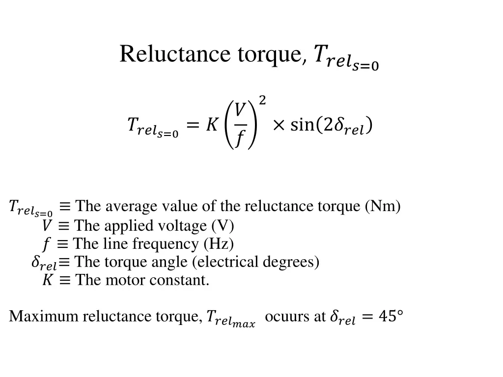 reluctance torque 0