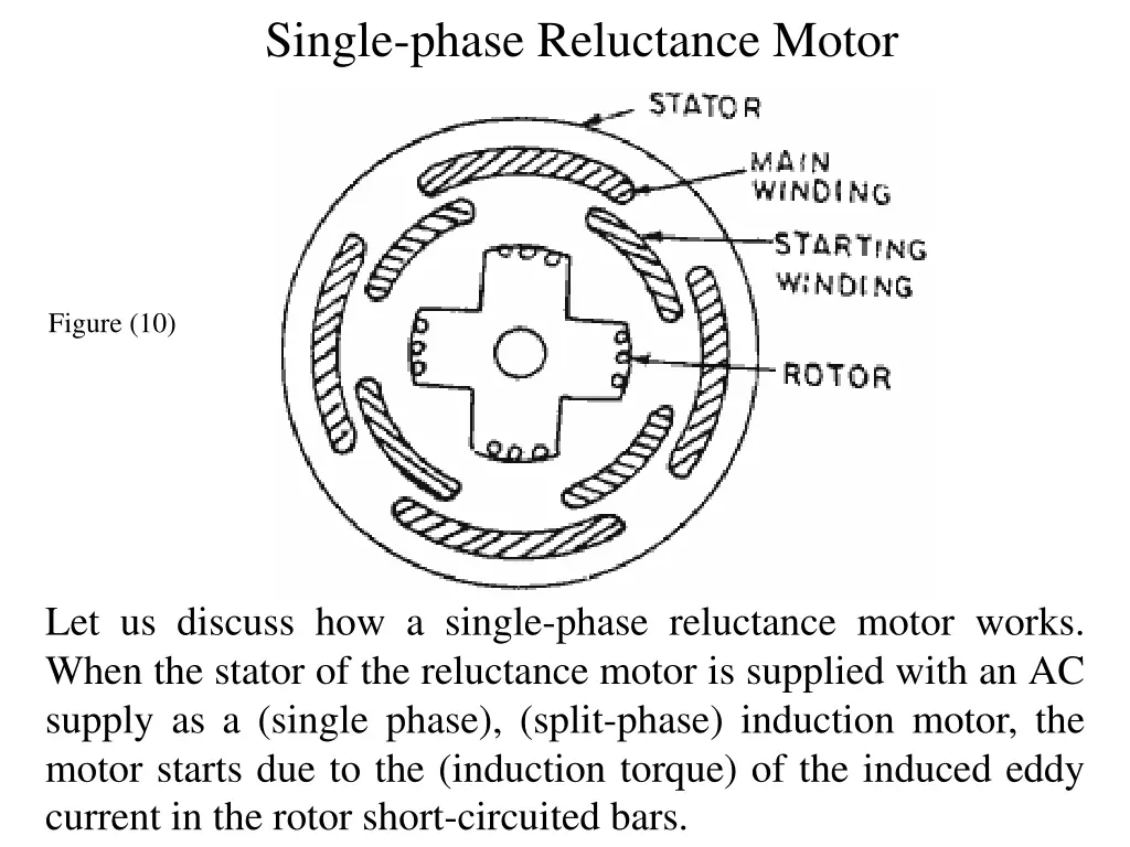single phase reluctance motor