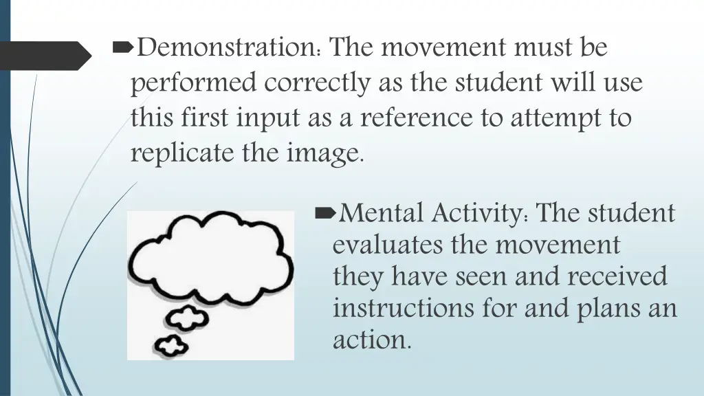 demonstration the movement must be performed