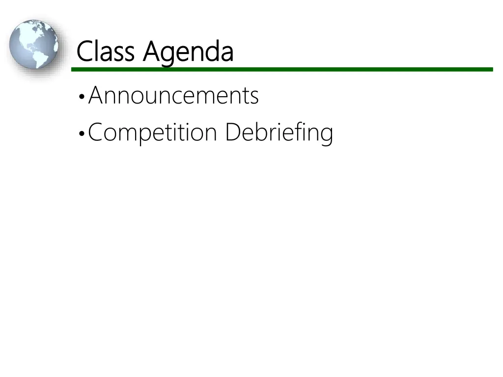 class agenda class agenda announcements