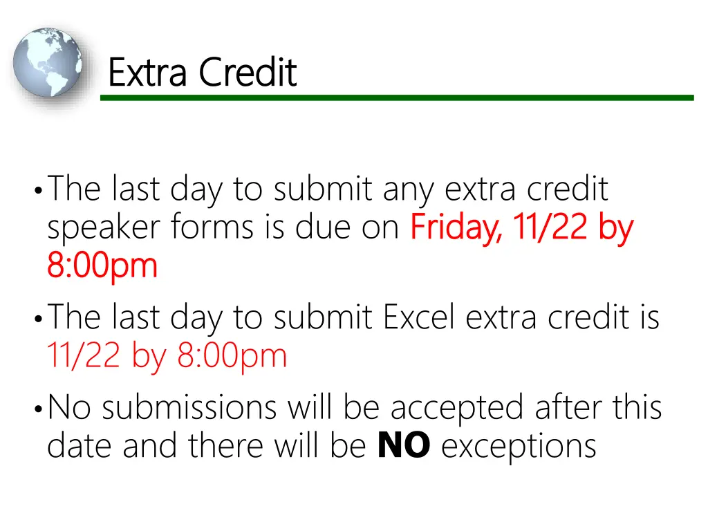 extra credit extra credit