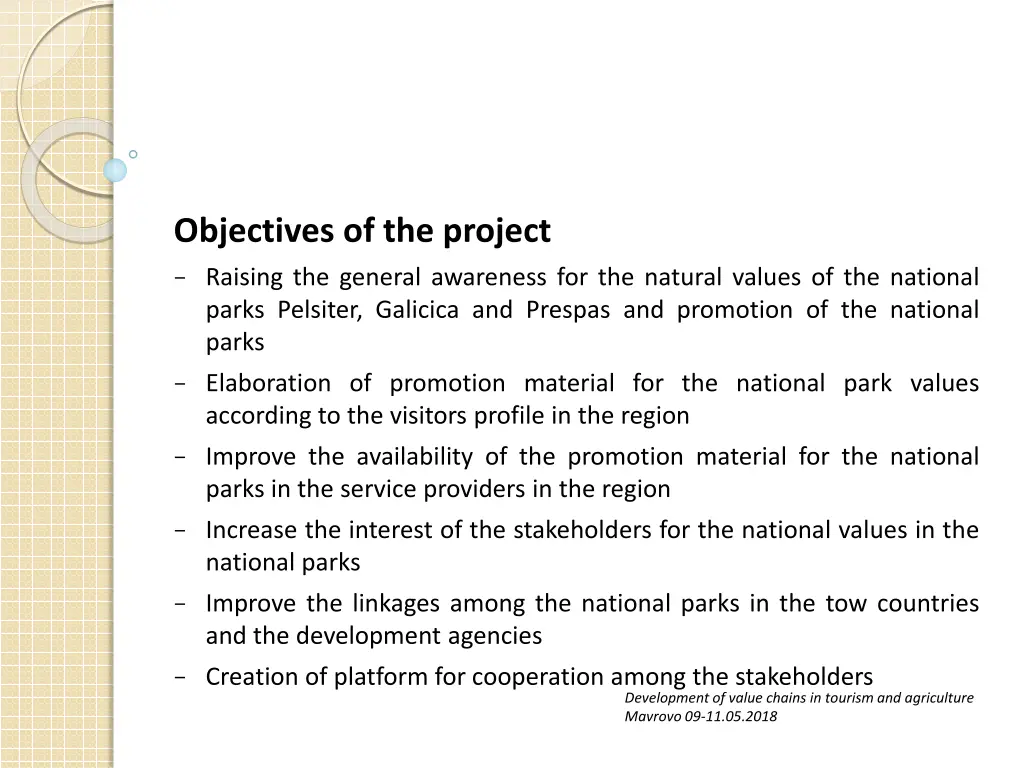 objectives of the project